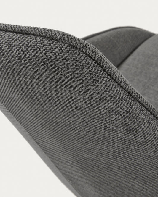 Jenna dark grey swivel chair with steel legs with black finish FSC 100%