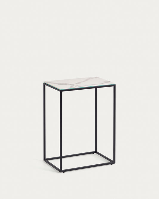Rewena side table porcelain Kalos Blanco finishing 45 x 30 cm