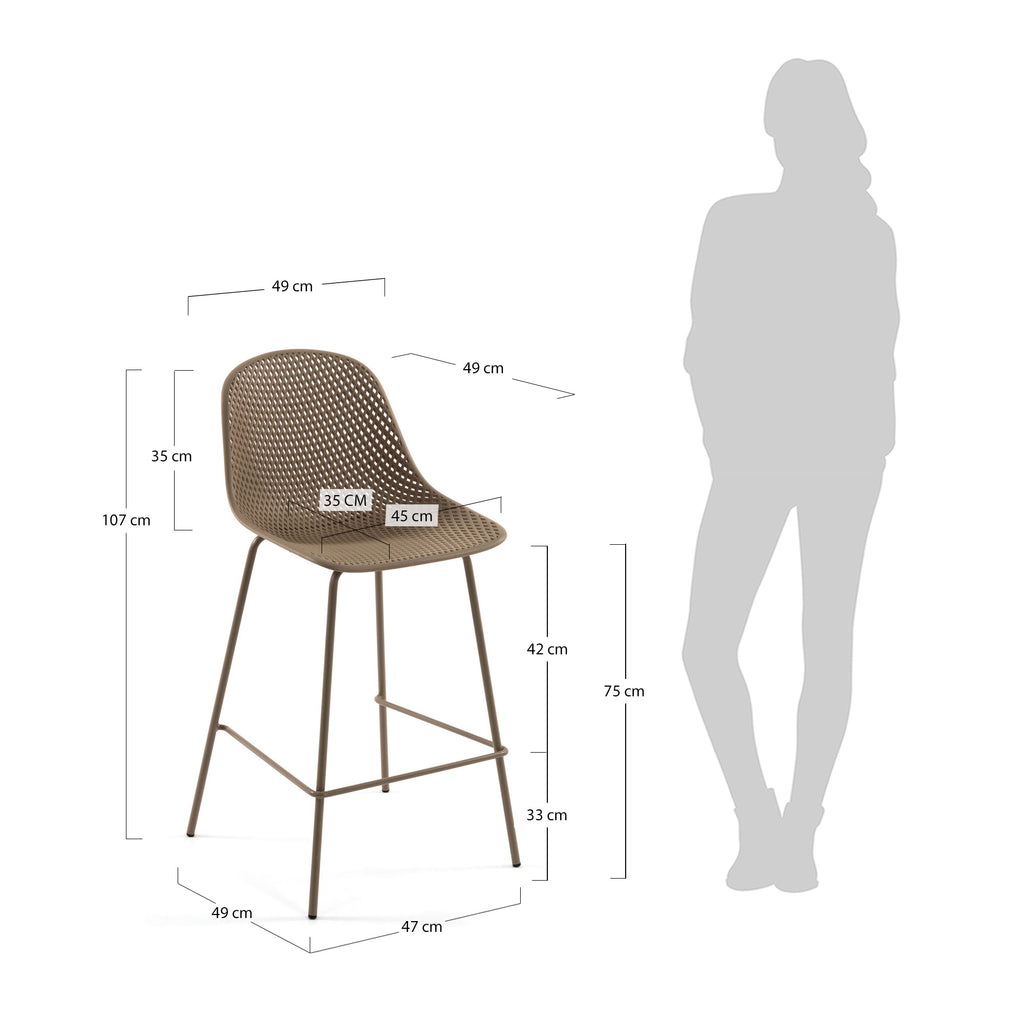 Beige Quinby stool height 75 cm
