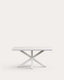 Argo table in melamine with white finish and steel legs with white finish 160 x 100 cm