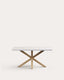 Argo table in melamine with white finish and wood-effect steel legs 160 x 100 cm
