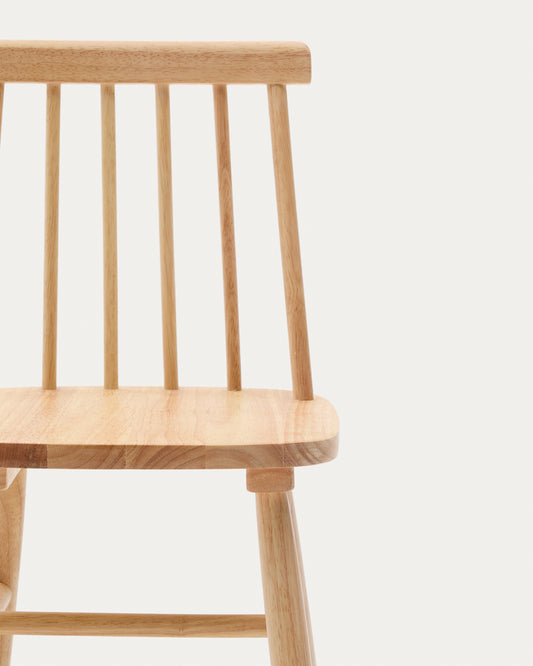 Tressia kids chair in solid rubber wood with natural finish