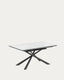 Theone porcelain extendable table in white and black steel legs 160 (210) x 90 cm