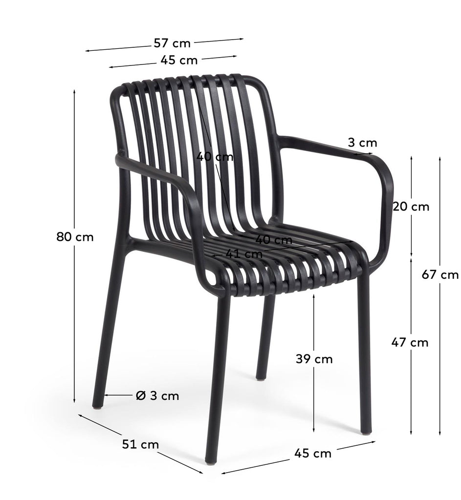Isabellini stackable outdoor chair in black