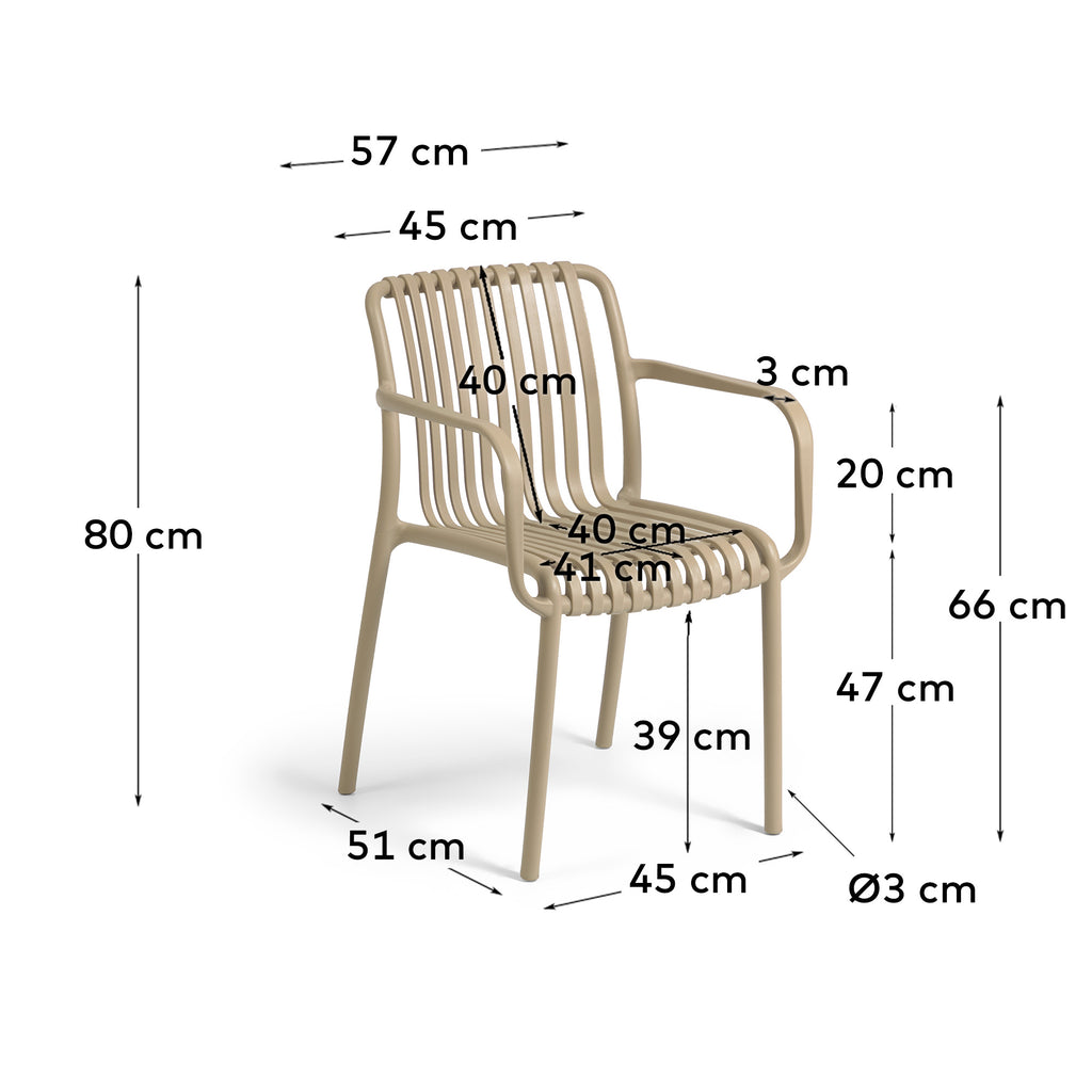 Isabellini stackable outdoor chair in beige