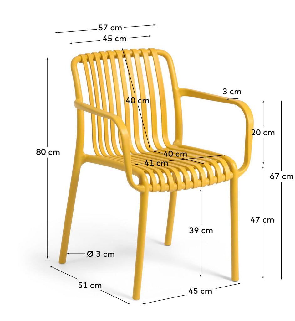 Isabellini stackable outdoor chair in yellow