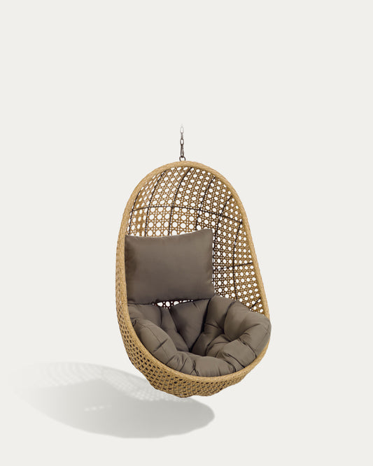 Cira hanging chair with natural finish