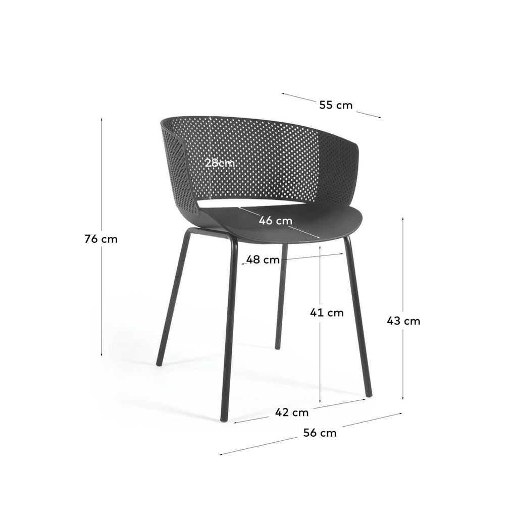 Yeray black garden chair