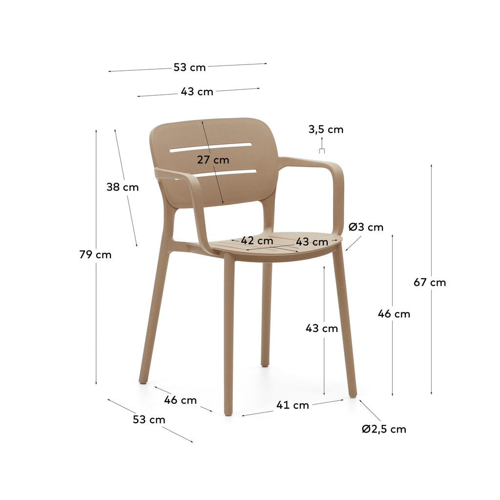 Morella stackable outdoor chair in beige