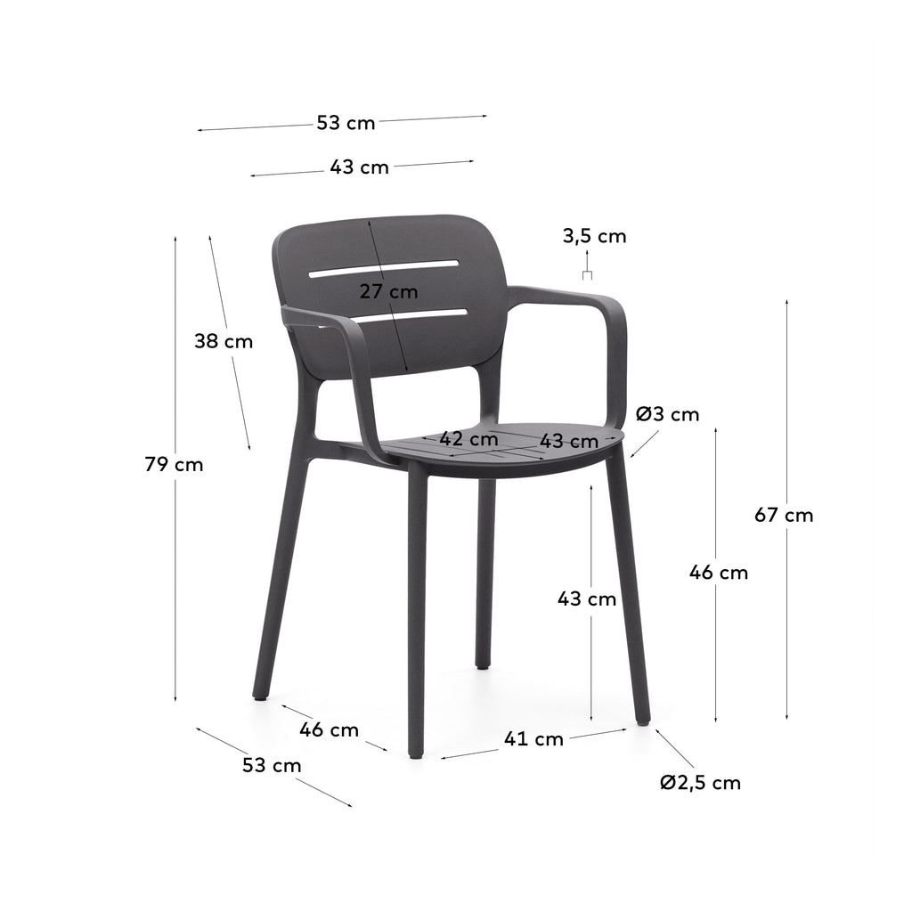 Morella stackable garden chair in grey