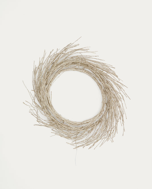 Bria luminous gold-coloured wreath, Ø60 cm