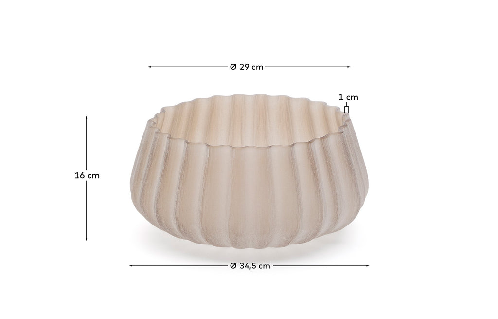 Lumia beige glass vase 16cm