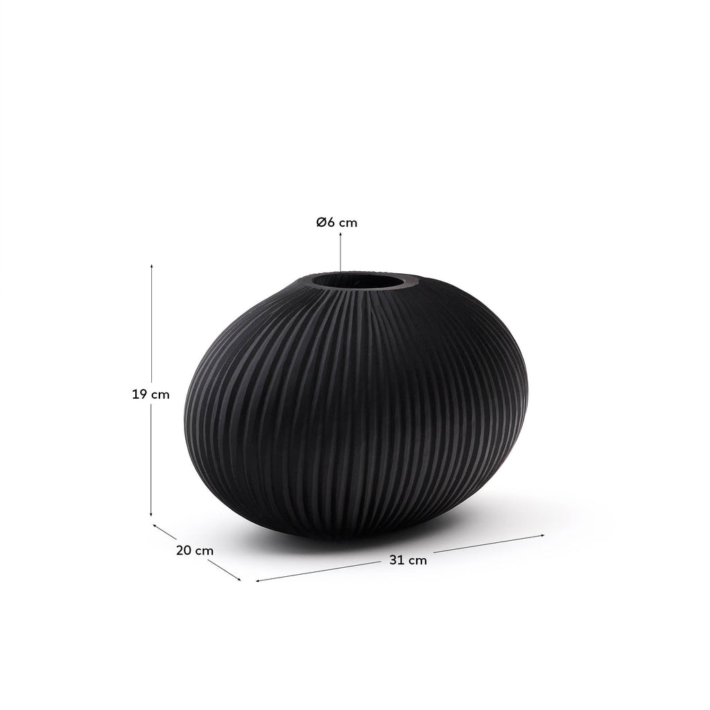 Nivra dark grey glass vase 19cm