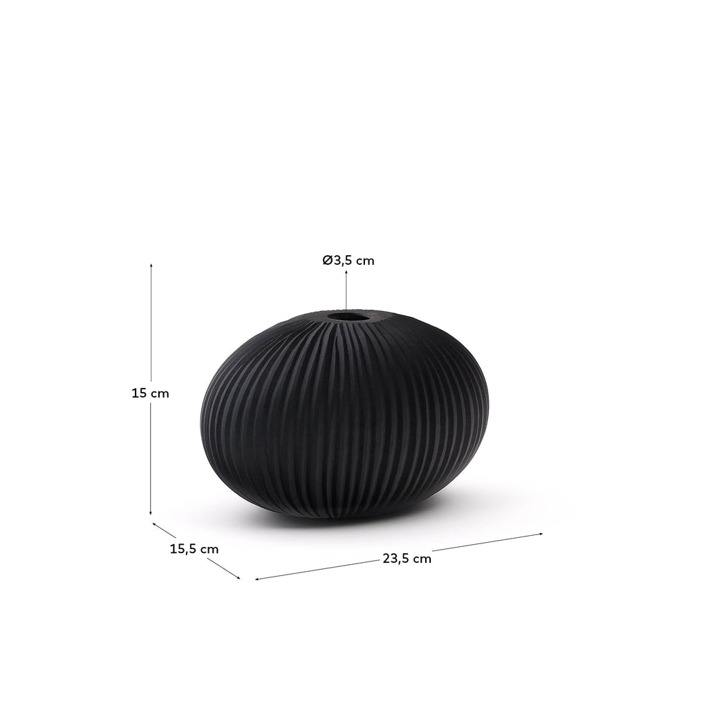 Nivra dark grey glass vase 15cm