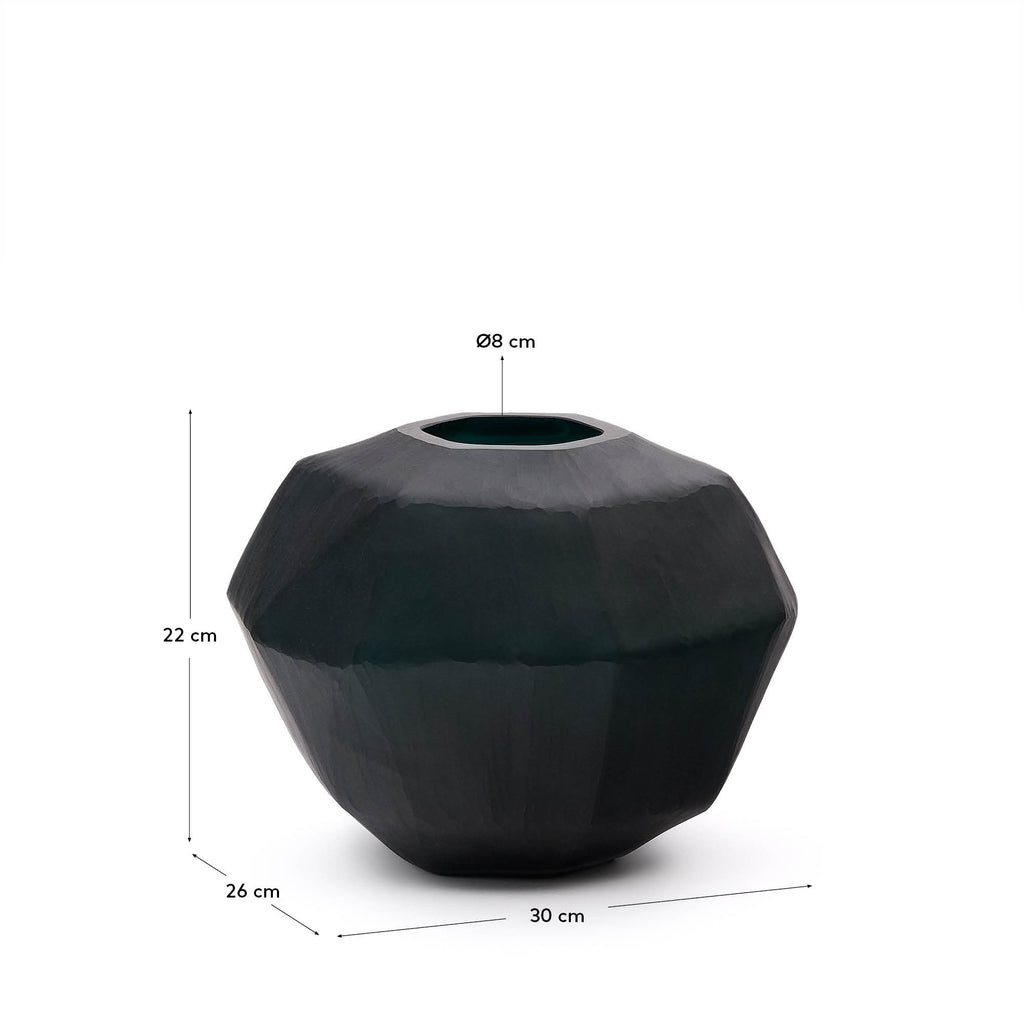 Geonix green glass vase 22cm