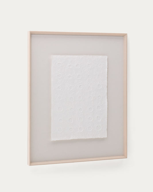 Olvin abstract picture on white recycled paper with hand-crafted reliefs 104 x 124cm