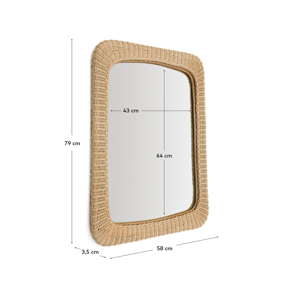 Zilna rattan mirror 58 x 79cm