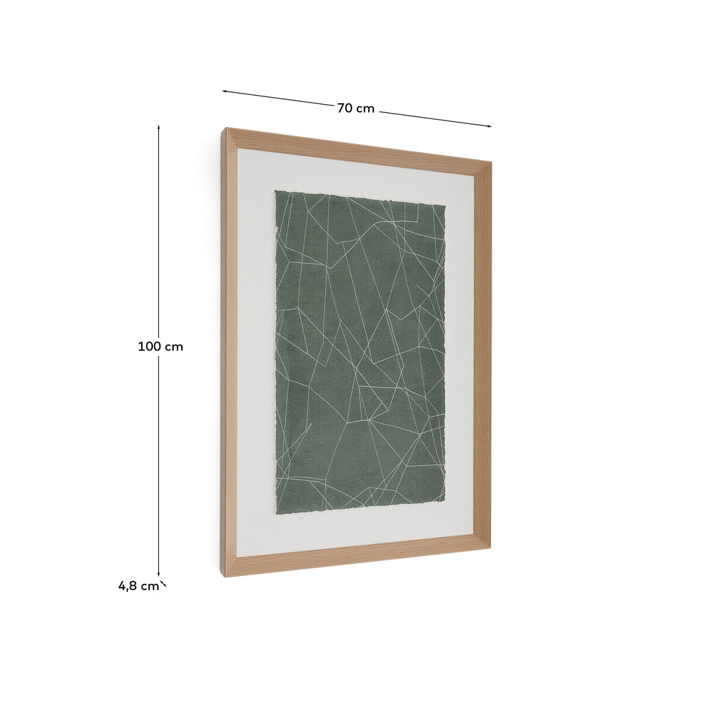 Durkan abstract picture on green recycled paper 100 x 70cm