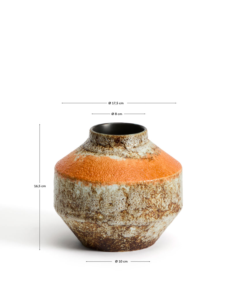 Estin multicolour ceramic vase, 16.5 cm