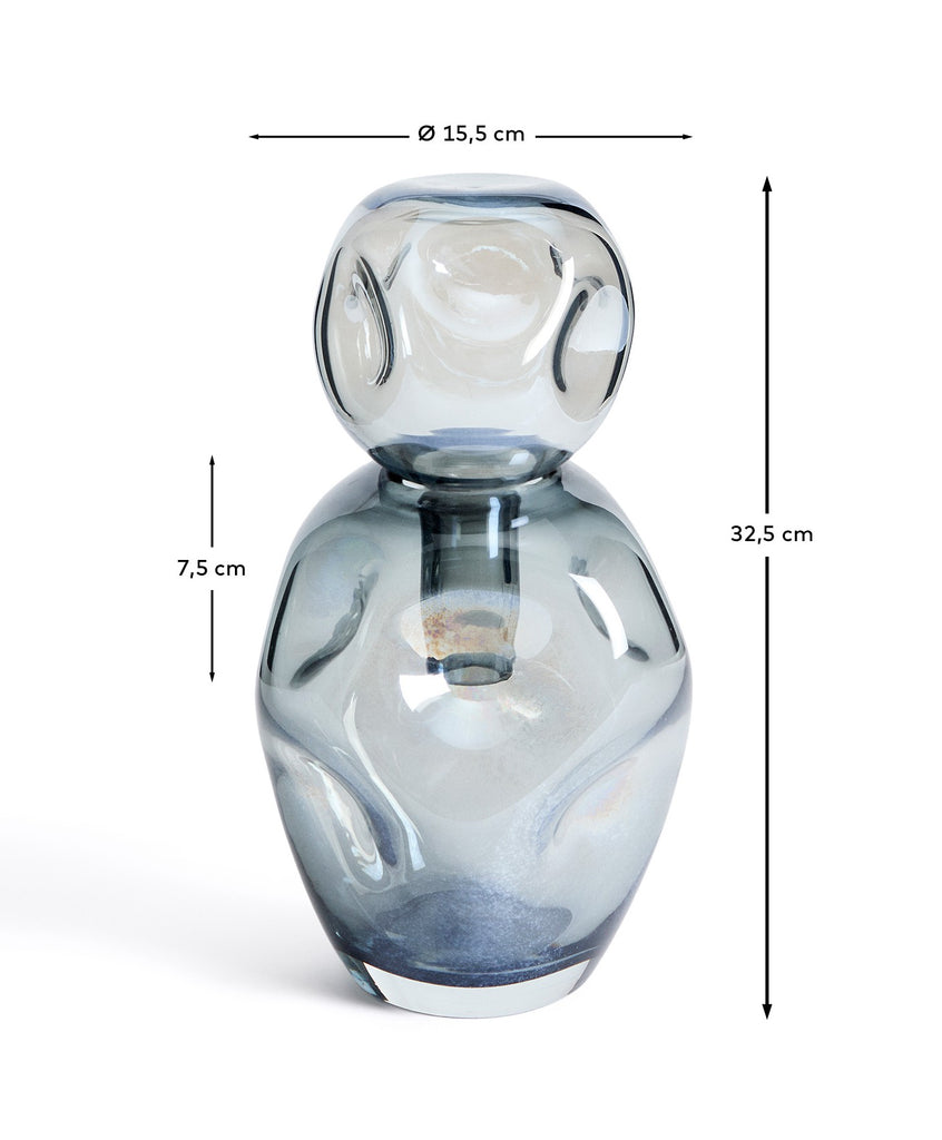 Olivet grey glass vase 32.5 cm
