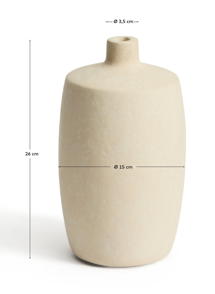 Mireni papier-mâché vase beige Ø 26 cm