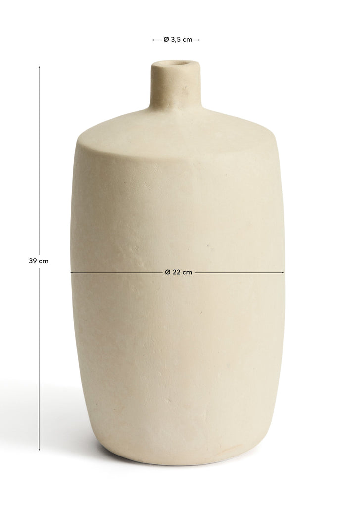 Mireni papier-mâché vase beige Ø 39 cm
