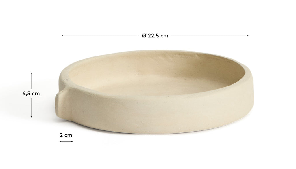 Mireni papier-mâché centrepiece beige Ø 22,5 cm