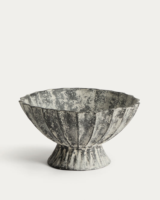 Valura papier-mâché centrepiece grey Ø 33 cm