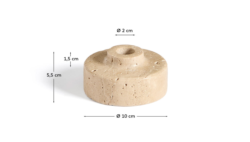 Zalvori travertine candle holder 6cm
