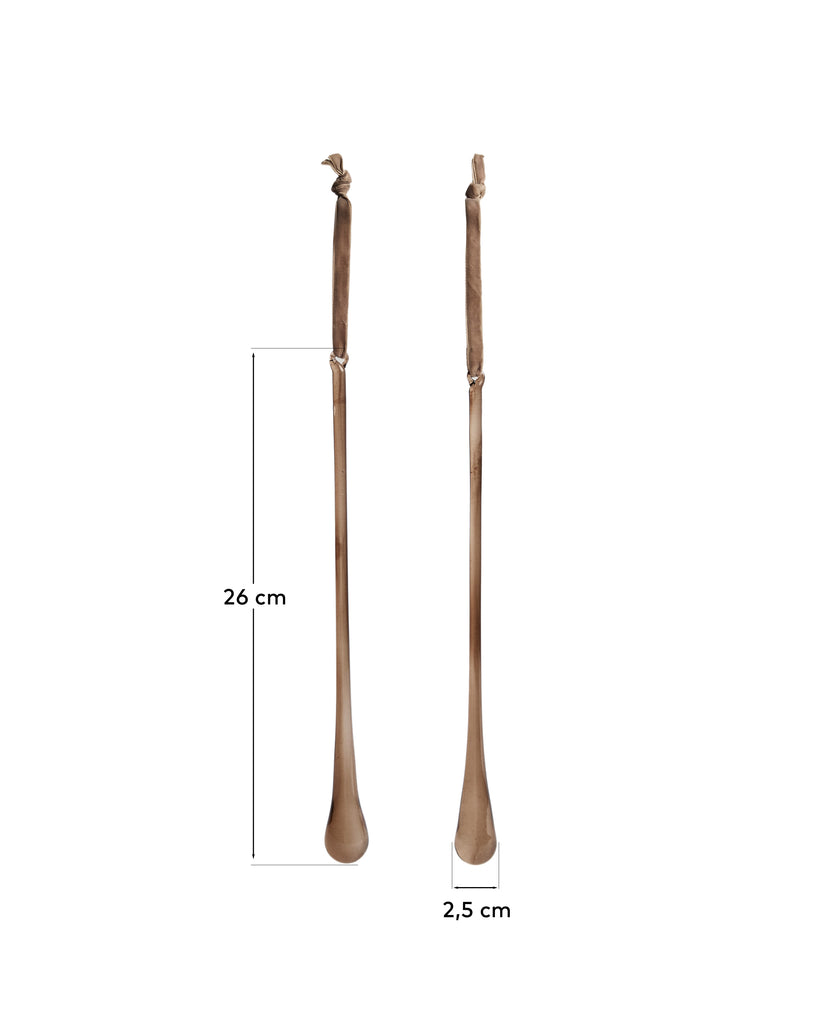 Alsenia set of 2 brown recycled glass hanging ornaments 26 cm