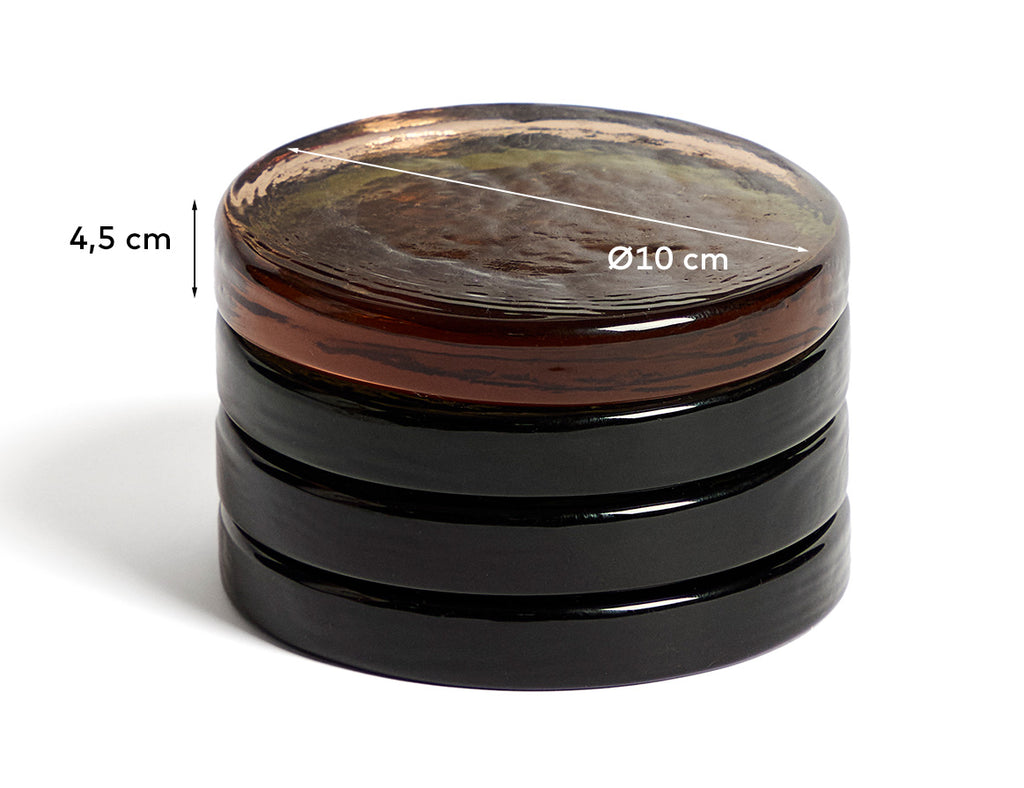 Obila set of 4 multicoloured recycled glass coasters