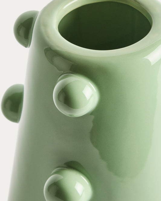 Odra vase in light green ceramic with glossy finish 25.5cm