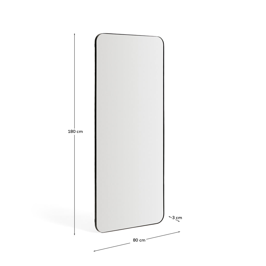 Marco black metal mirror 80 x 180cm