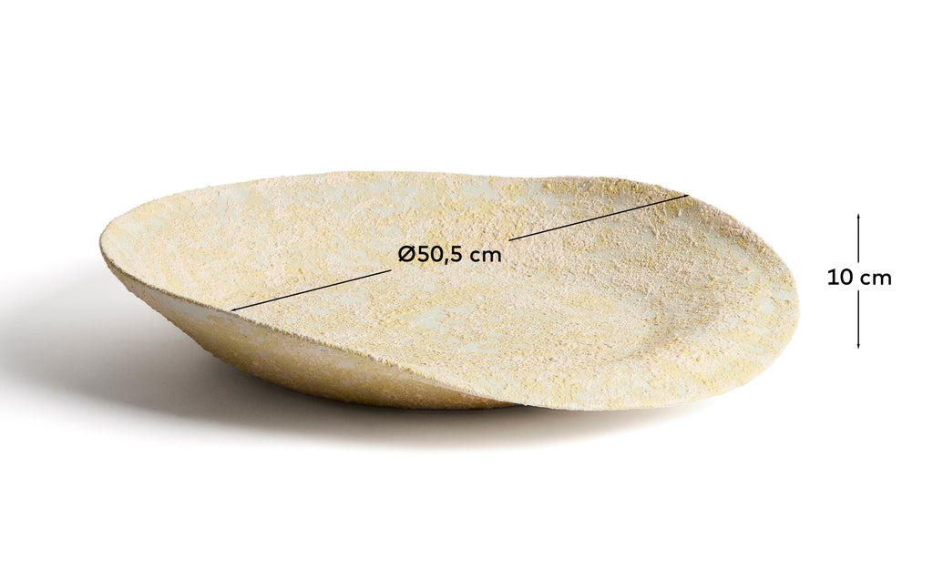 Medira ecru and yellow ceramic centrepiece Ø50.5cm