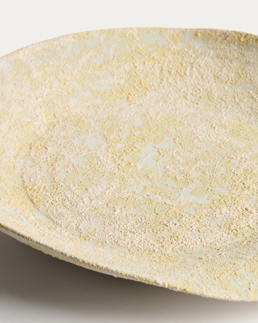 Medira ecru and yellow ceramic centrepiece Ø50.5cm