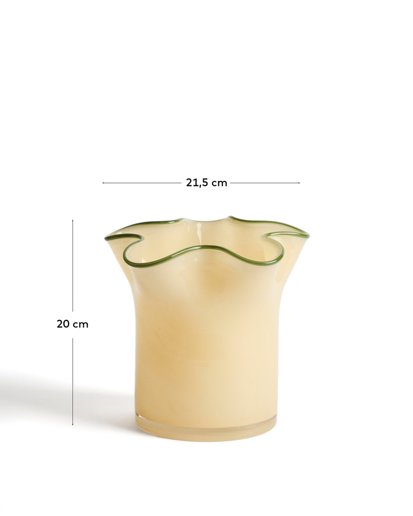 Endasi yellow glass vase 19.5cm