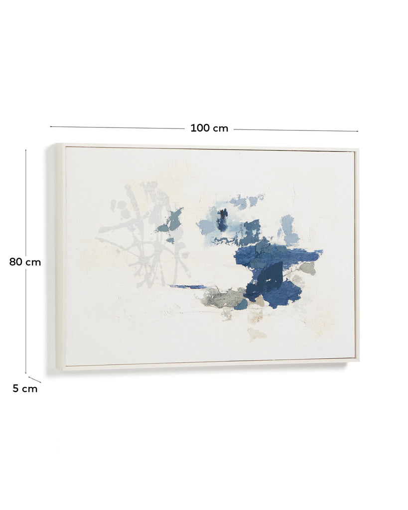 Erale grey and blue hand-painted abstract picture 60 x 90cm