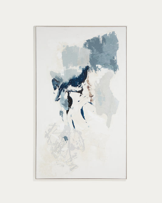 Erale grey and blue hand-painted abstract picture 120 x 200cm