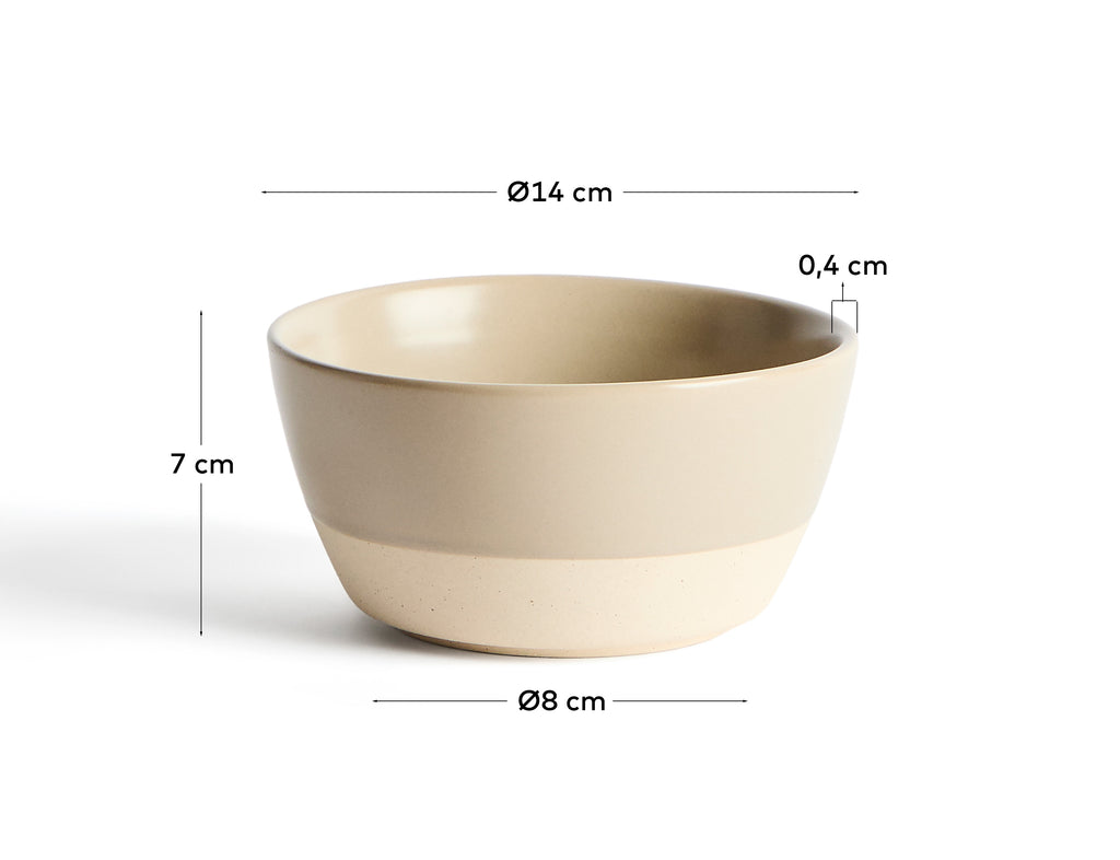 Doren beige ceramic bowl