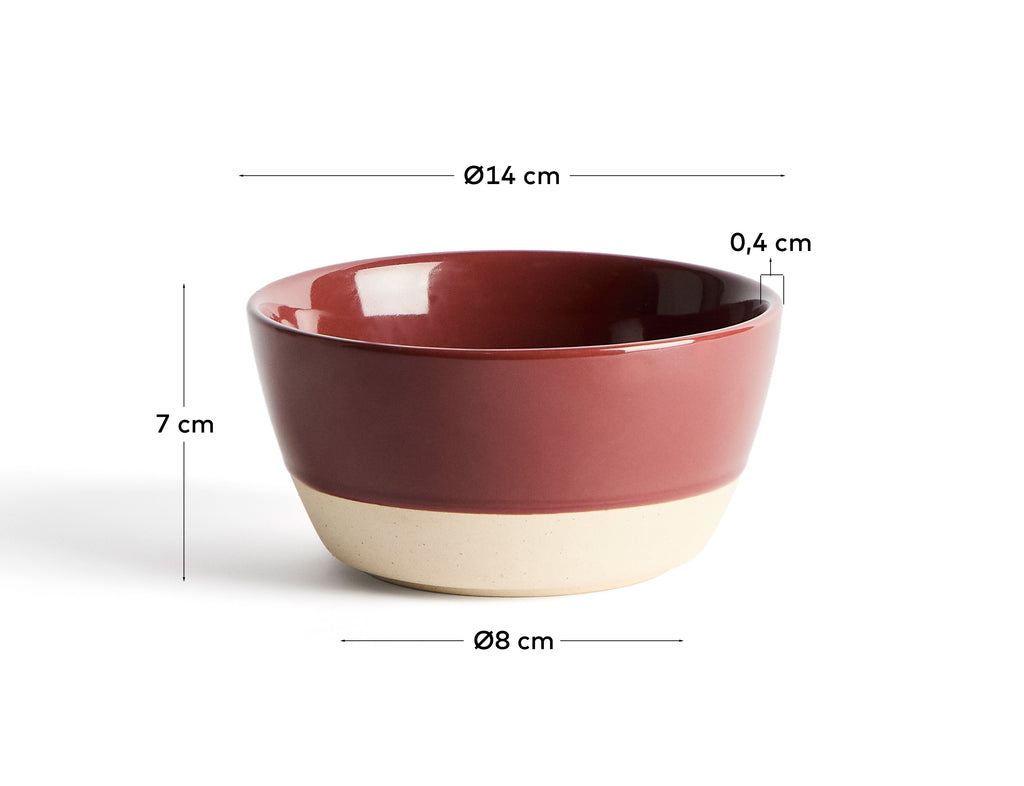 Doren burgundy ceramic bowl