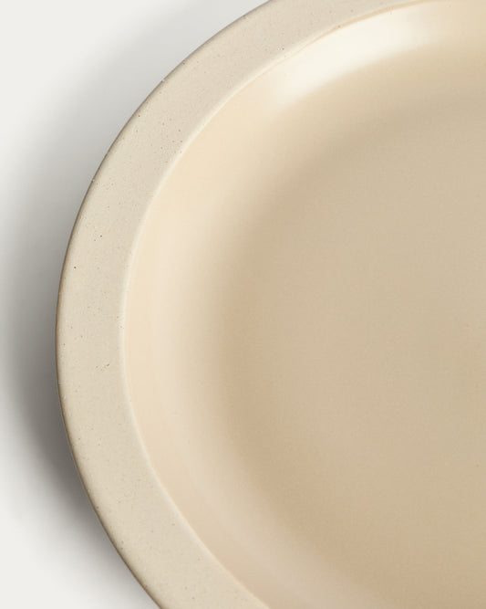 Doren beige ceramic plate