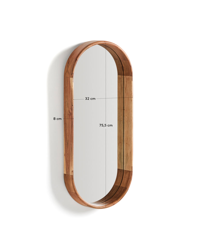 Berale acacia wood mirror 76 x 33cm