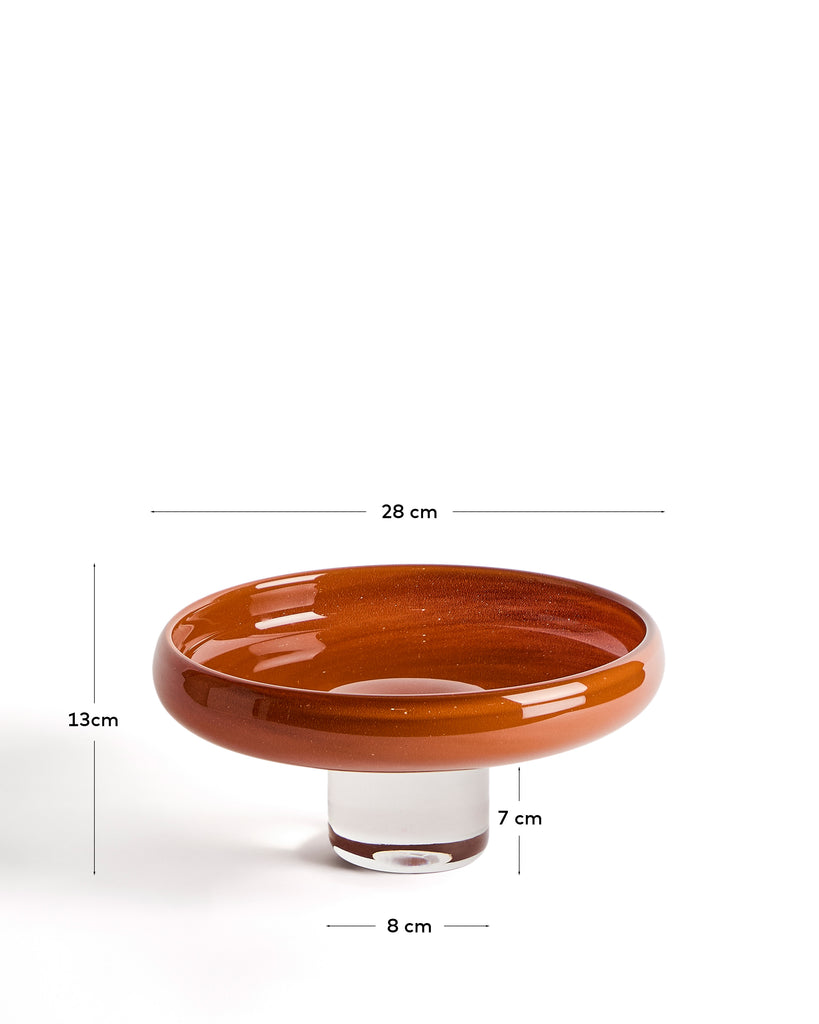 Denuo red glass table centrepiece Ø28cm