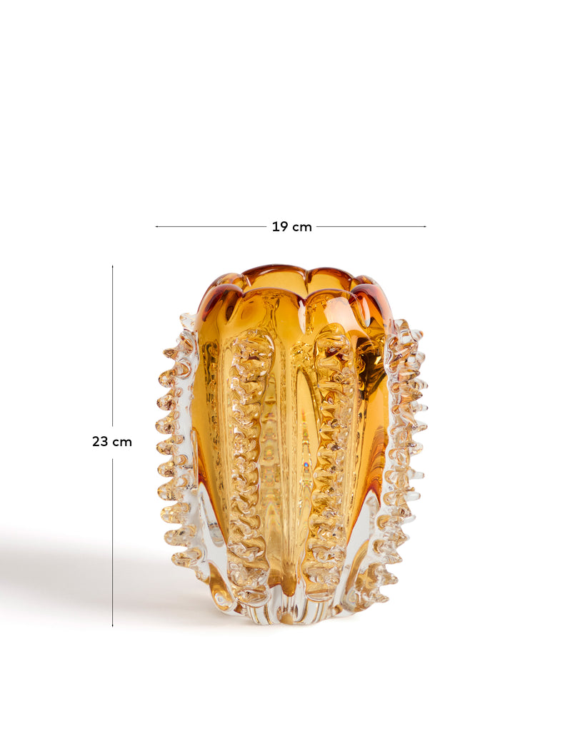 Nicora orange glass vase 23cm