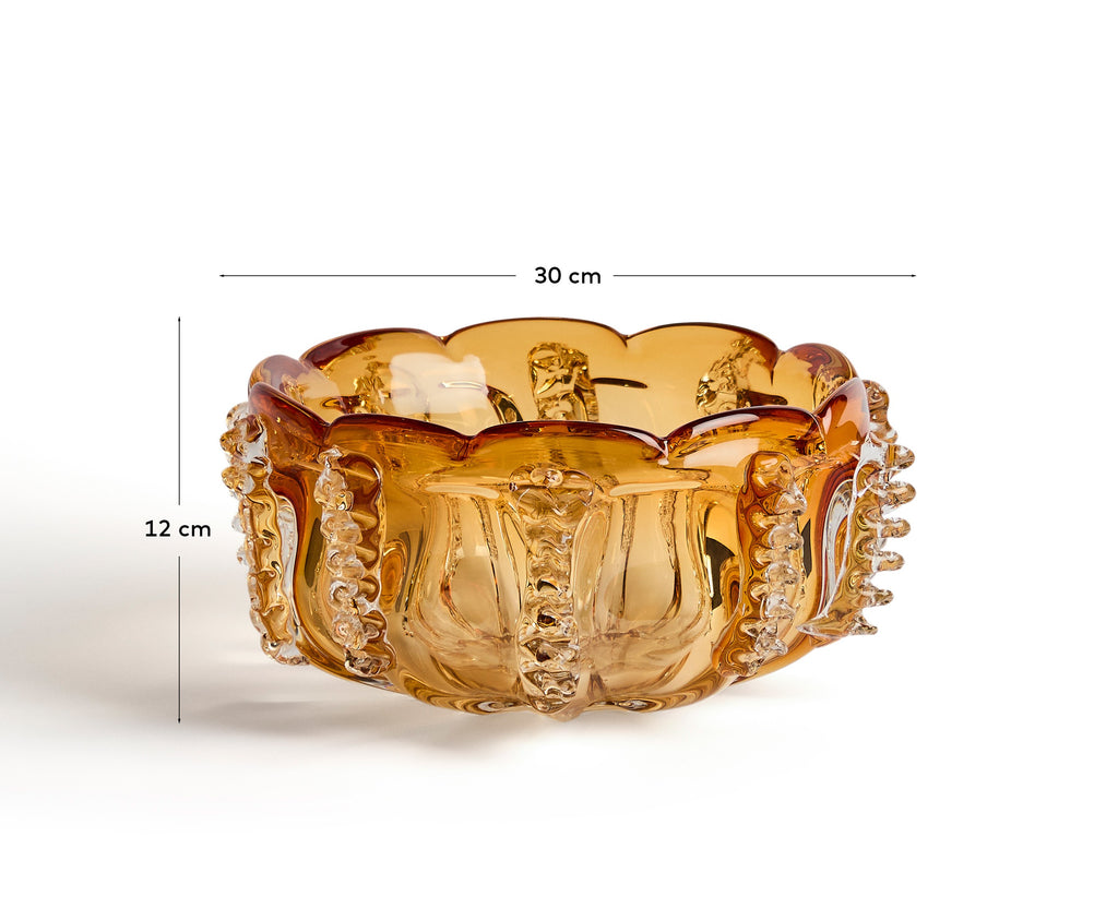Nicora orange glass centrepiece Ø30cm