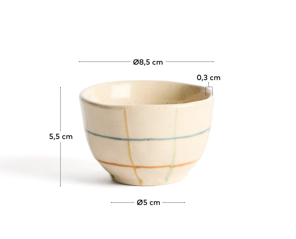Belor ceramic bowl with multicoloured lines