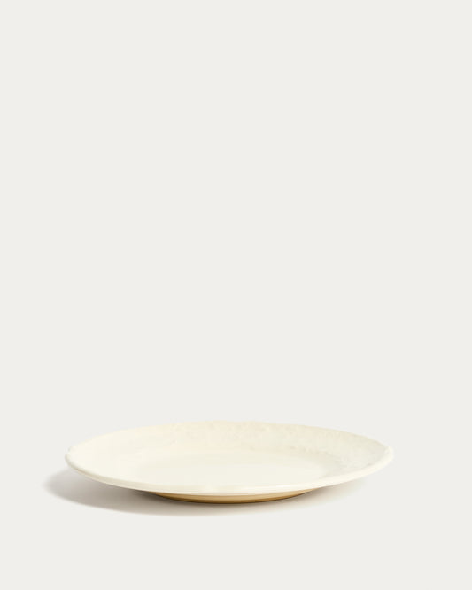 Beige Varla ceramic dessert plate
