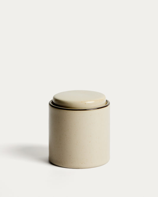 Noris ecru enamelled stoneware pot