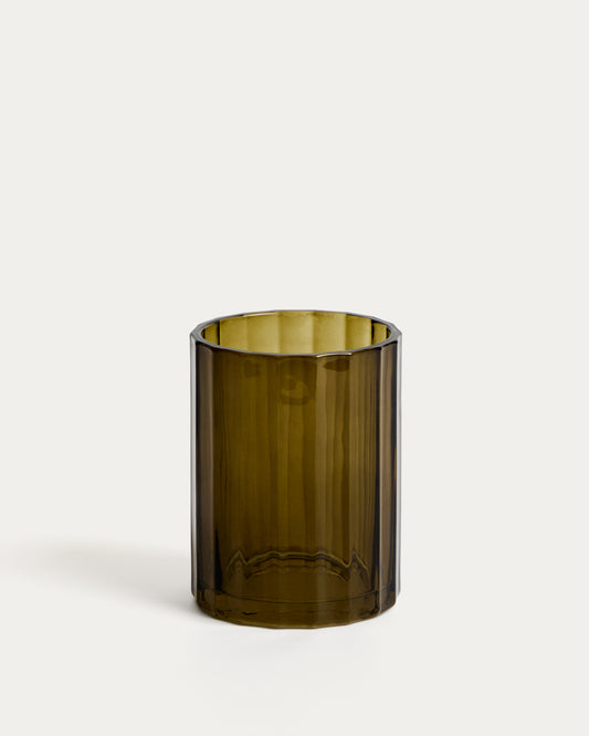 Anetan green glass toothbrush holder