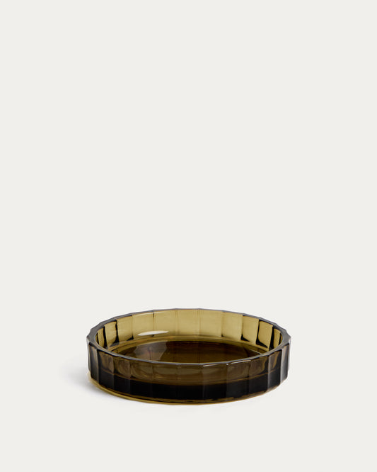Anetan green glass soap dish